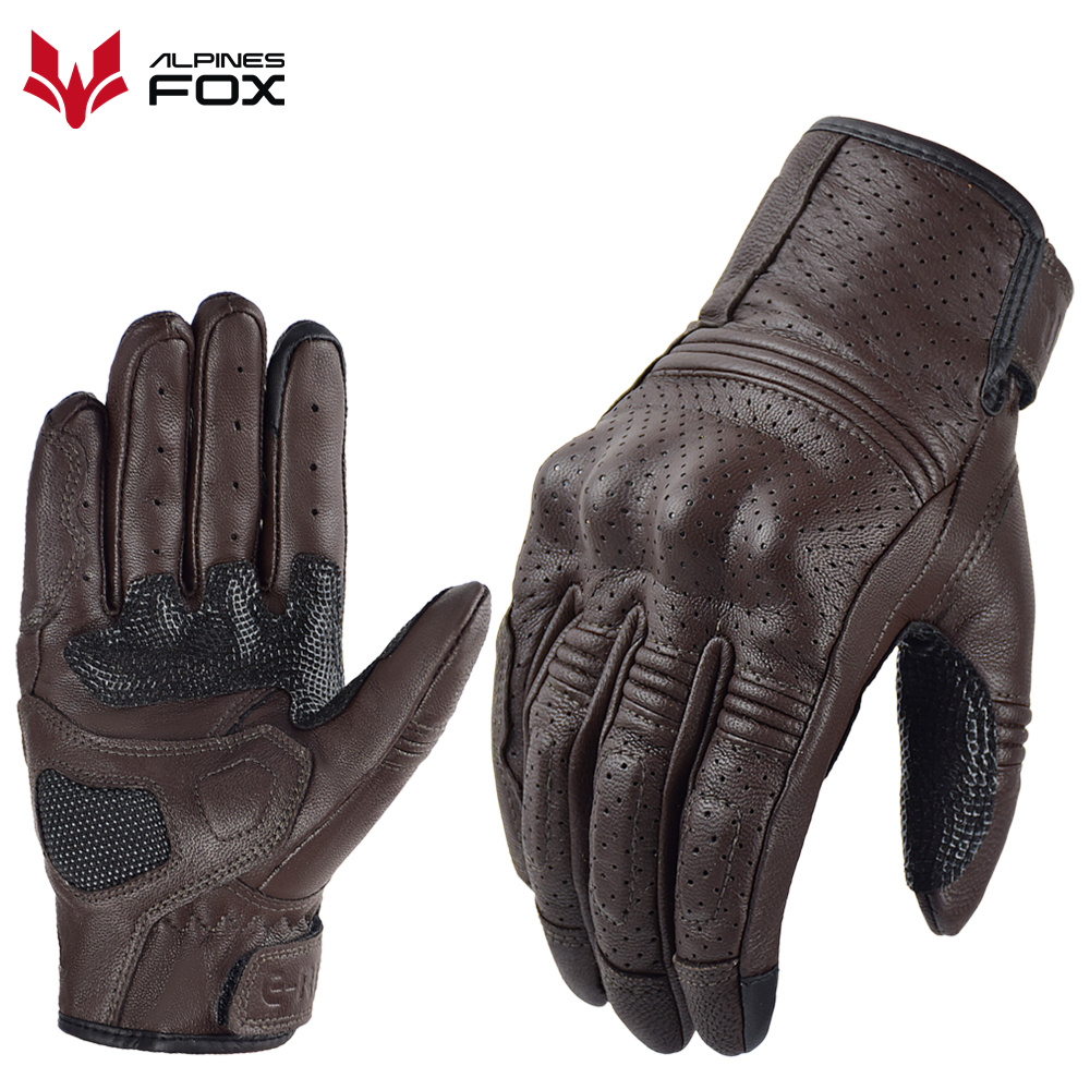 Retro Motorcycle Leather Glove - Motorcycle Gear Fox 评论和价格