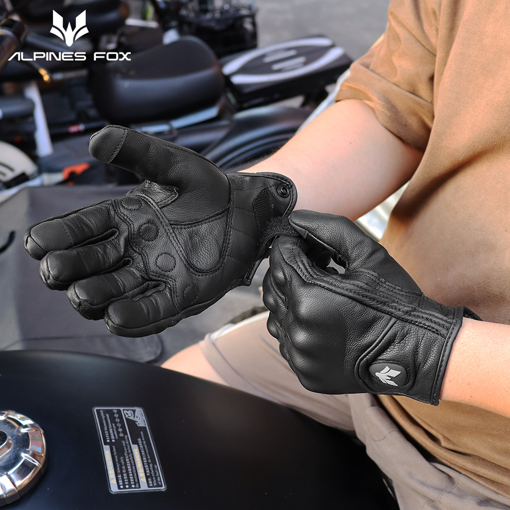 Retro Motorcycle Leather Glove - Motorcycle Gear Fox 评论和价格