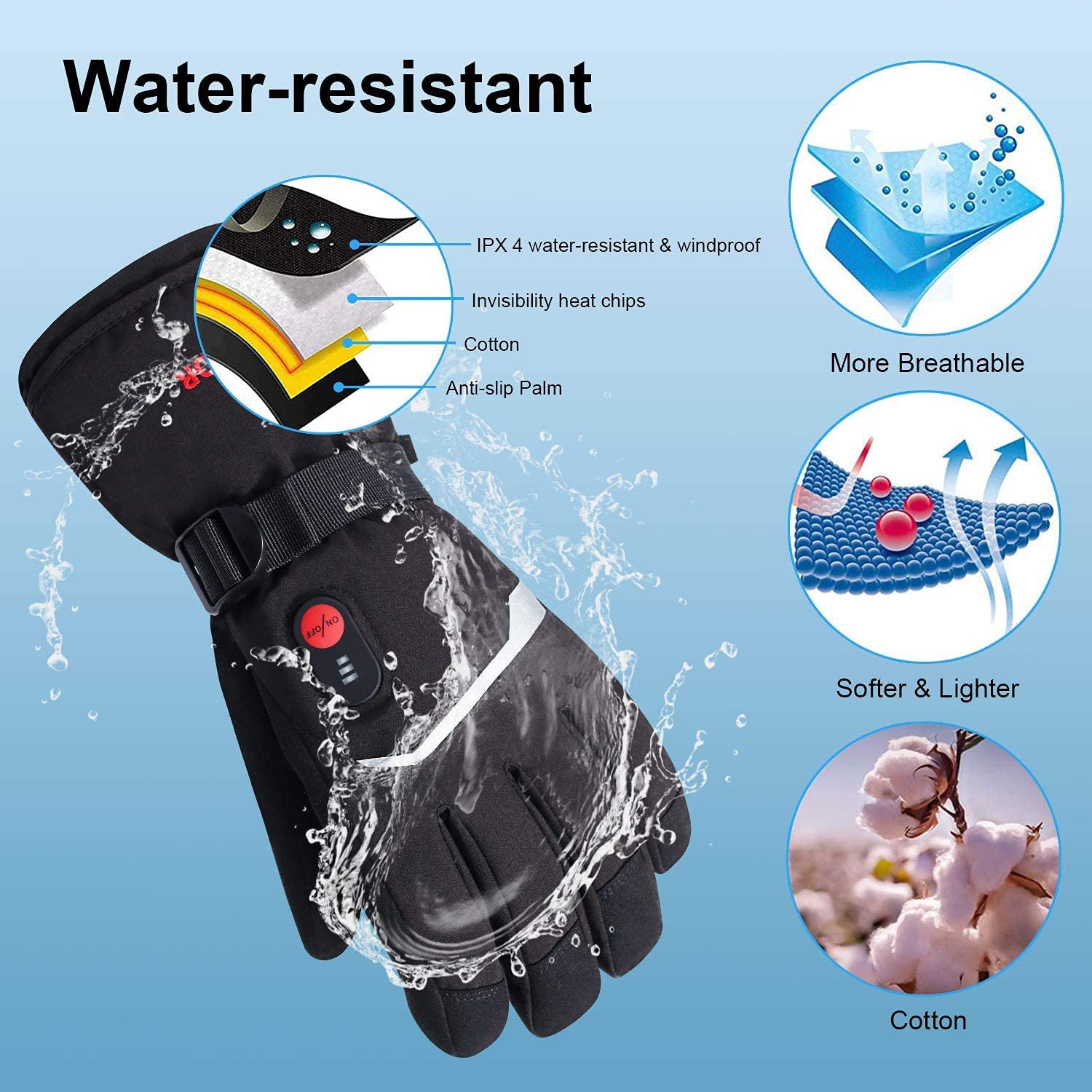 SNOW DEER Winter Heated Gloves - Motorcycle Gear For Winter 评论和价格