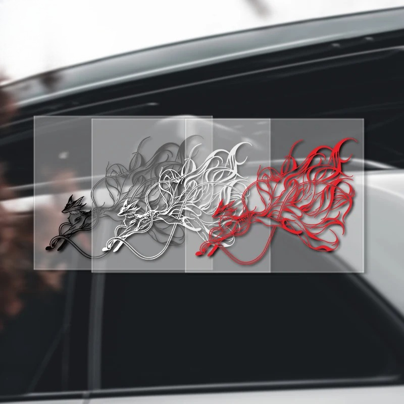 Nine Tailed Fox Car Sticker Sc - Motorcycle Gear Fox 评论和价格