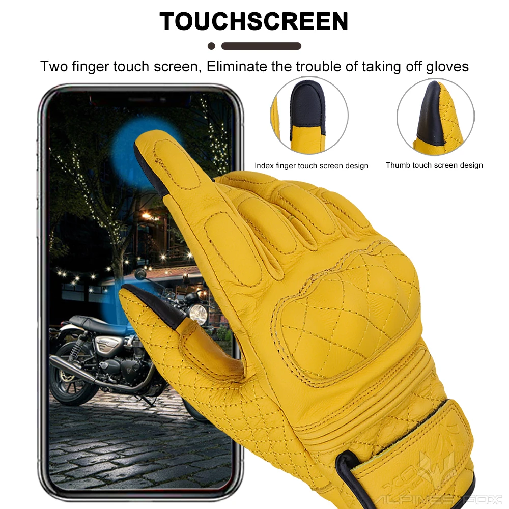 Retro Motorcycle Gloves Real L - Motorcycle Gear Fox 评论和价格