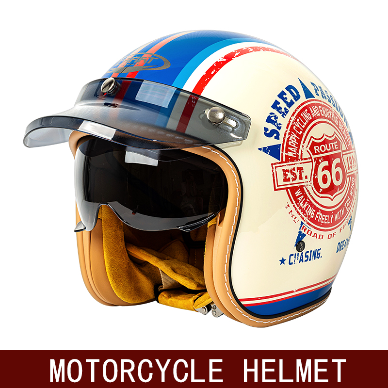 New Retro Half Helmet Motorcyc - Motorcycle Gear For Winter 评论和价格