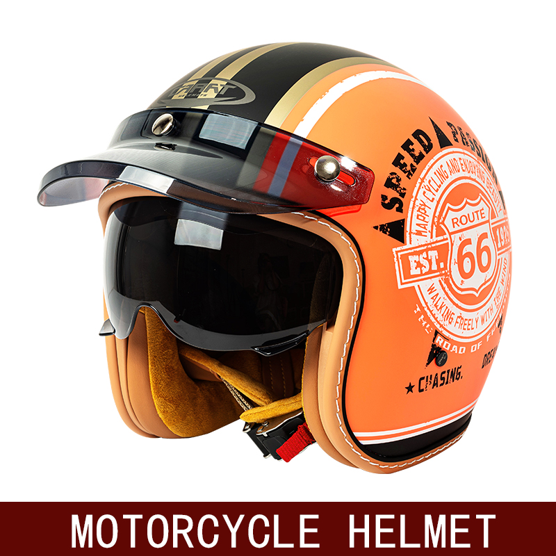 New Retro Half Helmet Motorcyc - Motorcycle Gear For Winter 评论和价格