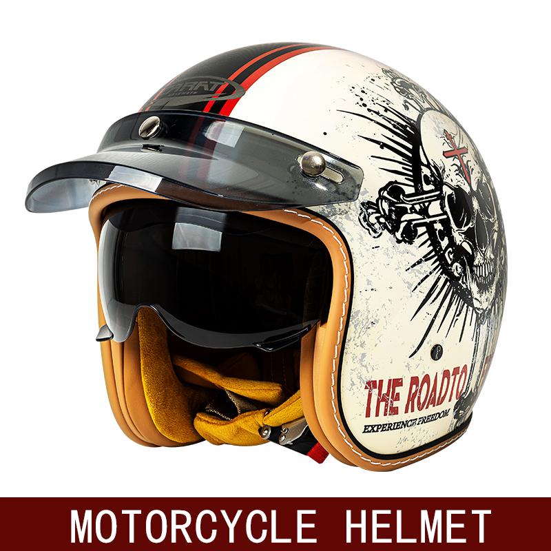 New Retro Half Helmet Motorcyc - Motorcycle Gear For Winter 评论和价格